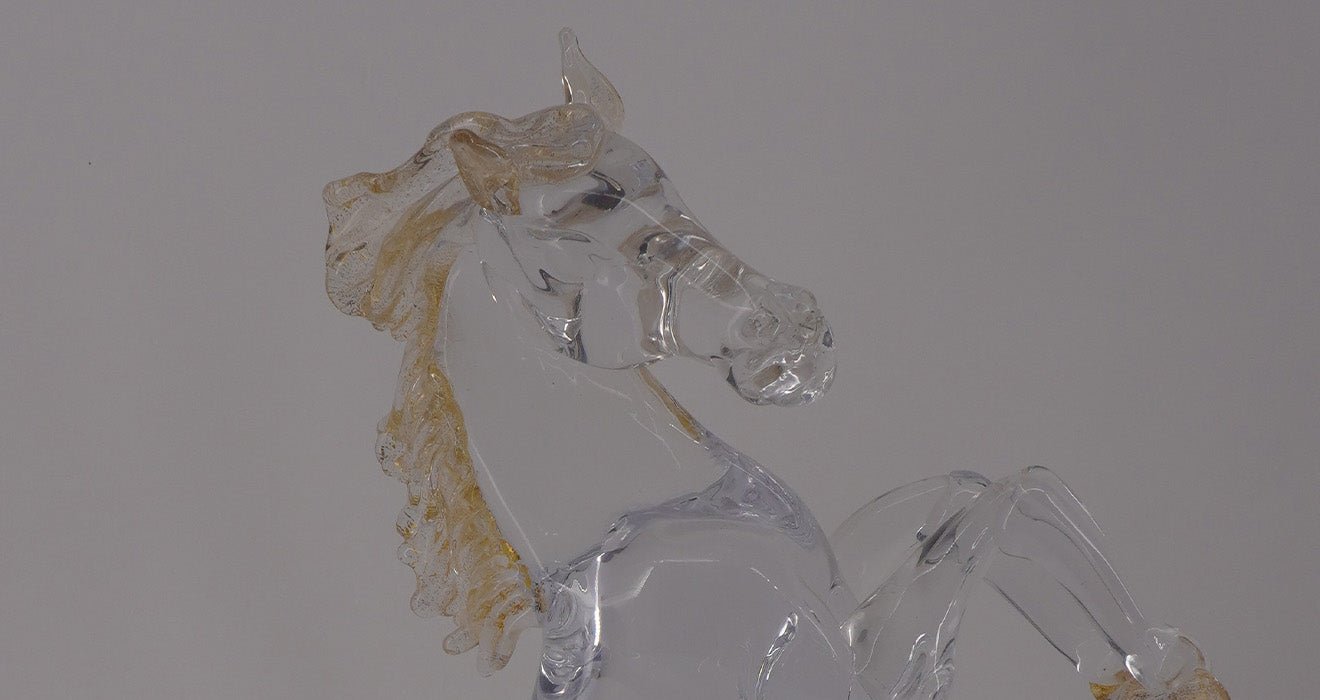 The rearing cavalry - Glass horse sculptures | Glass of Murano