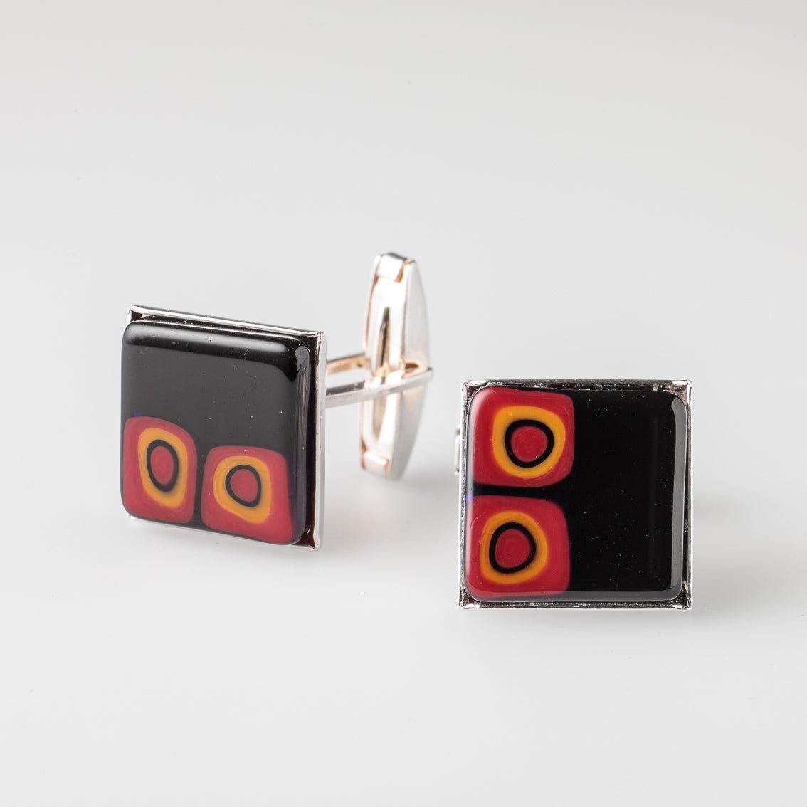 Inferno glass cufflinks - 2 pack - Glass of Murano