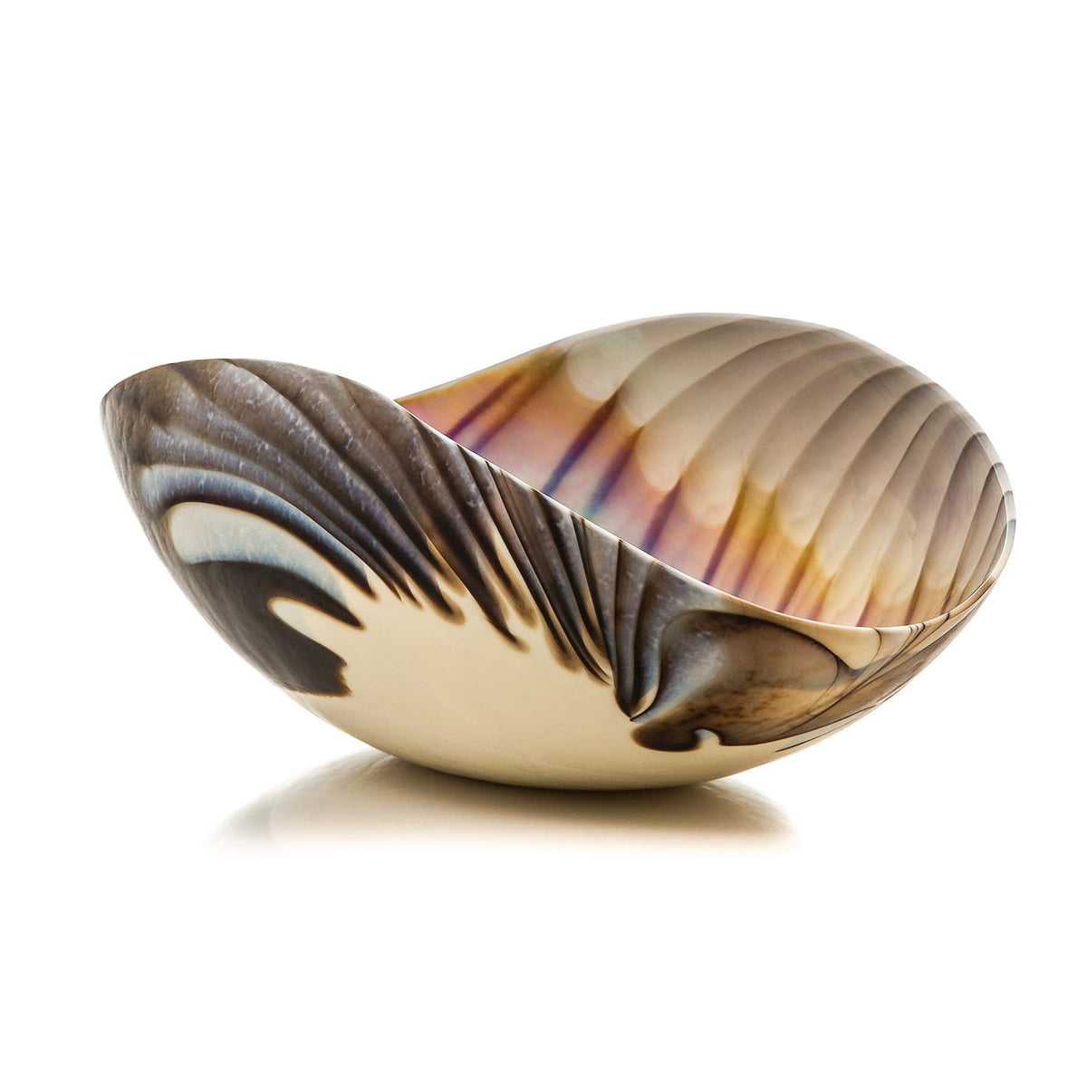Filigrana Marrone - Glass Folded Bowl - Glass of Murano