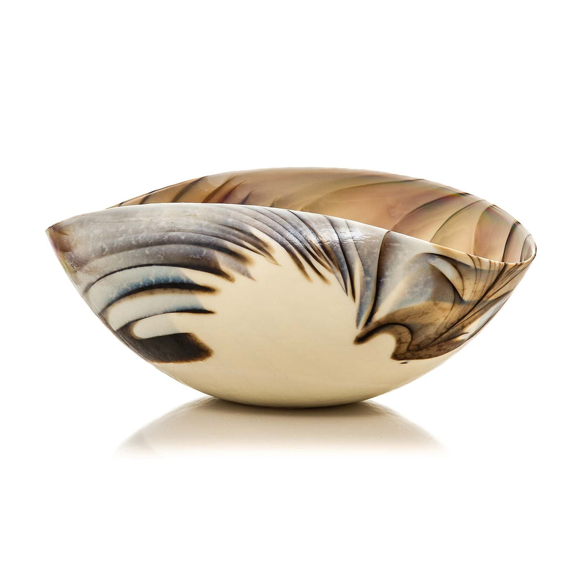 Filigrana Marrone - Glass Folded Bowl - Glass of Murano