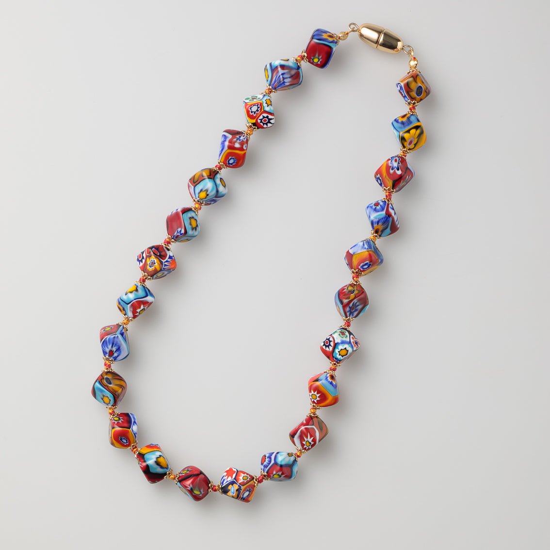 Square edition glass necklace - Millefiori - Glass of Murano