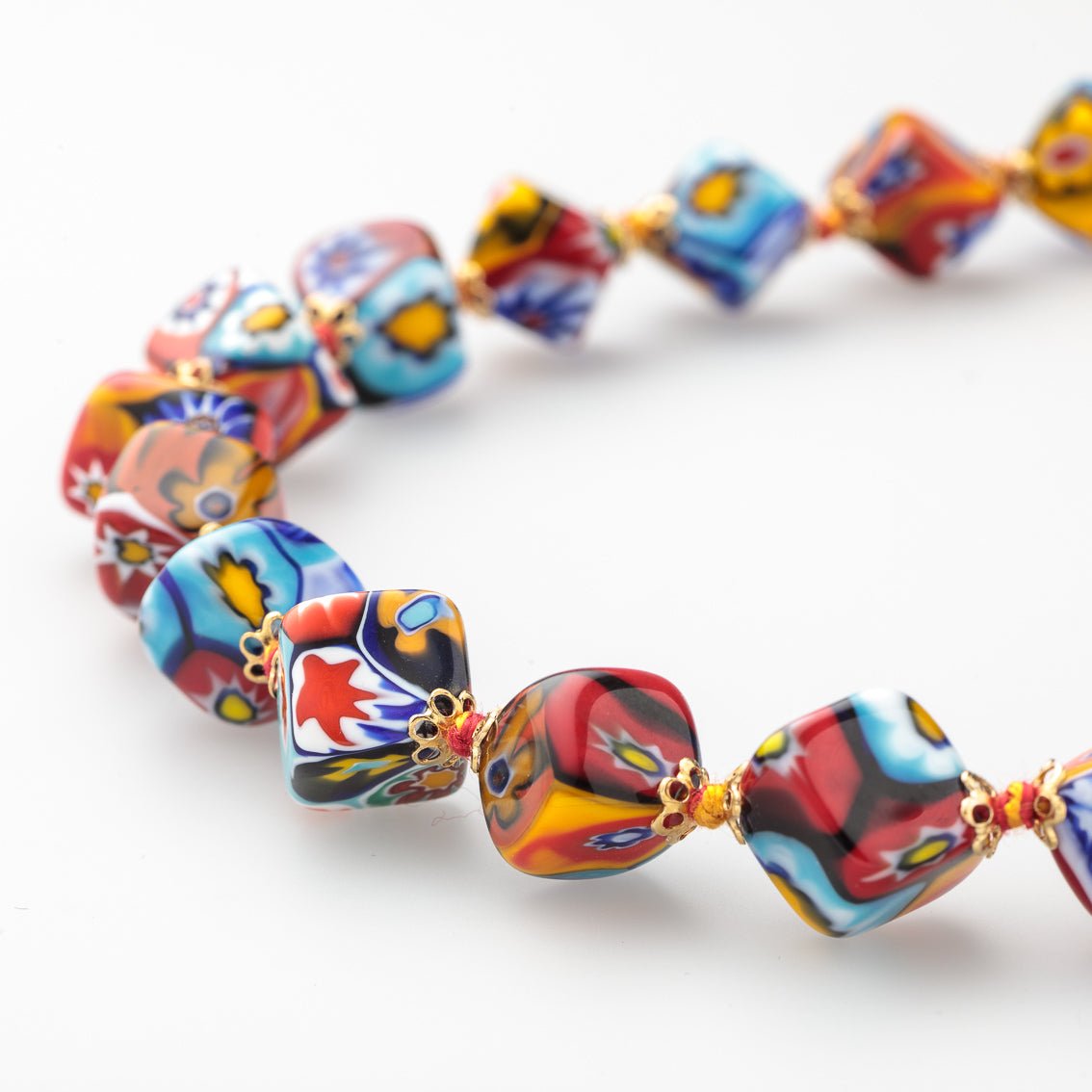 Square edition glass necklace - Millefiori - Glass of Murano