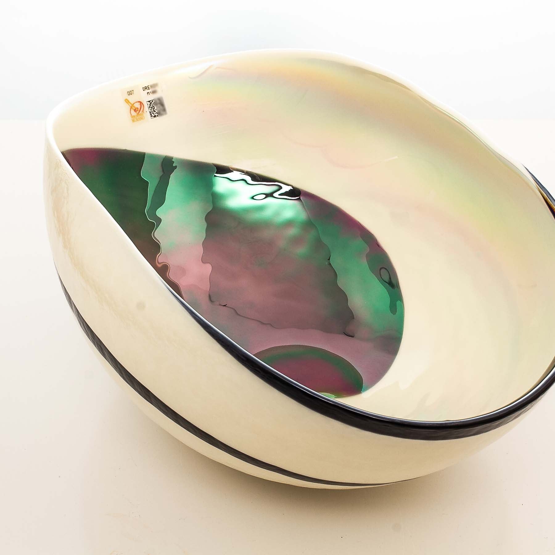 The Black Symphony - Folded glass bowl - Glass of Murano