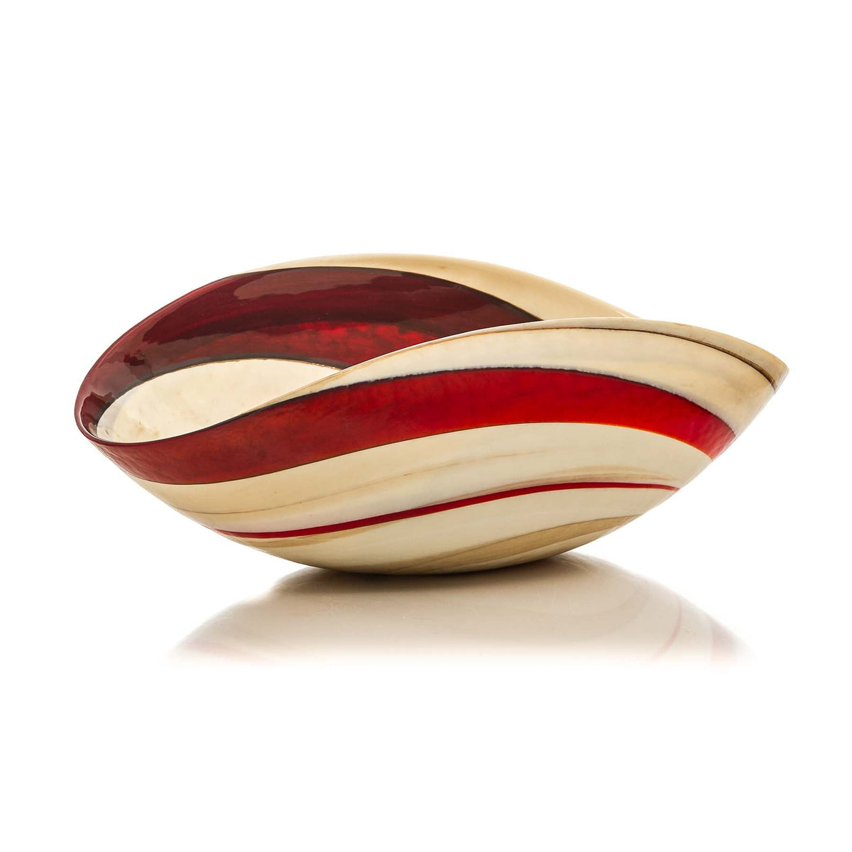 The Red collection - Folded Glass Bowl - Glass of Murano