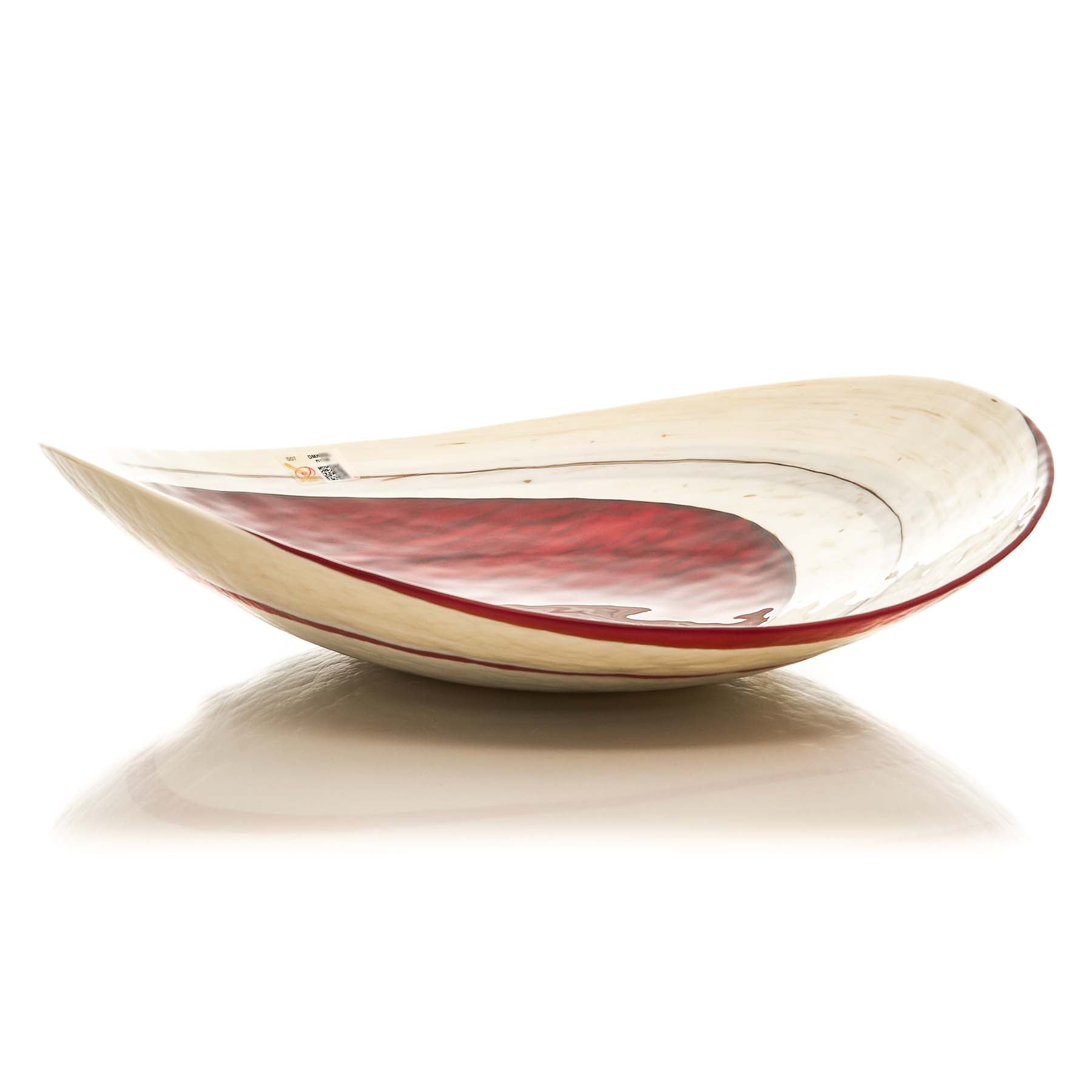 The Red collection - Folded Glass Plate - Glass of Murano