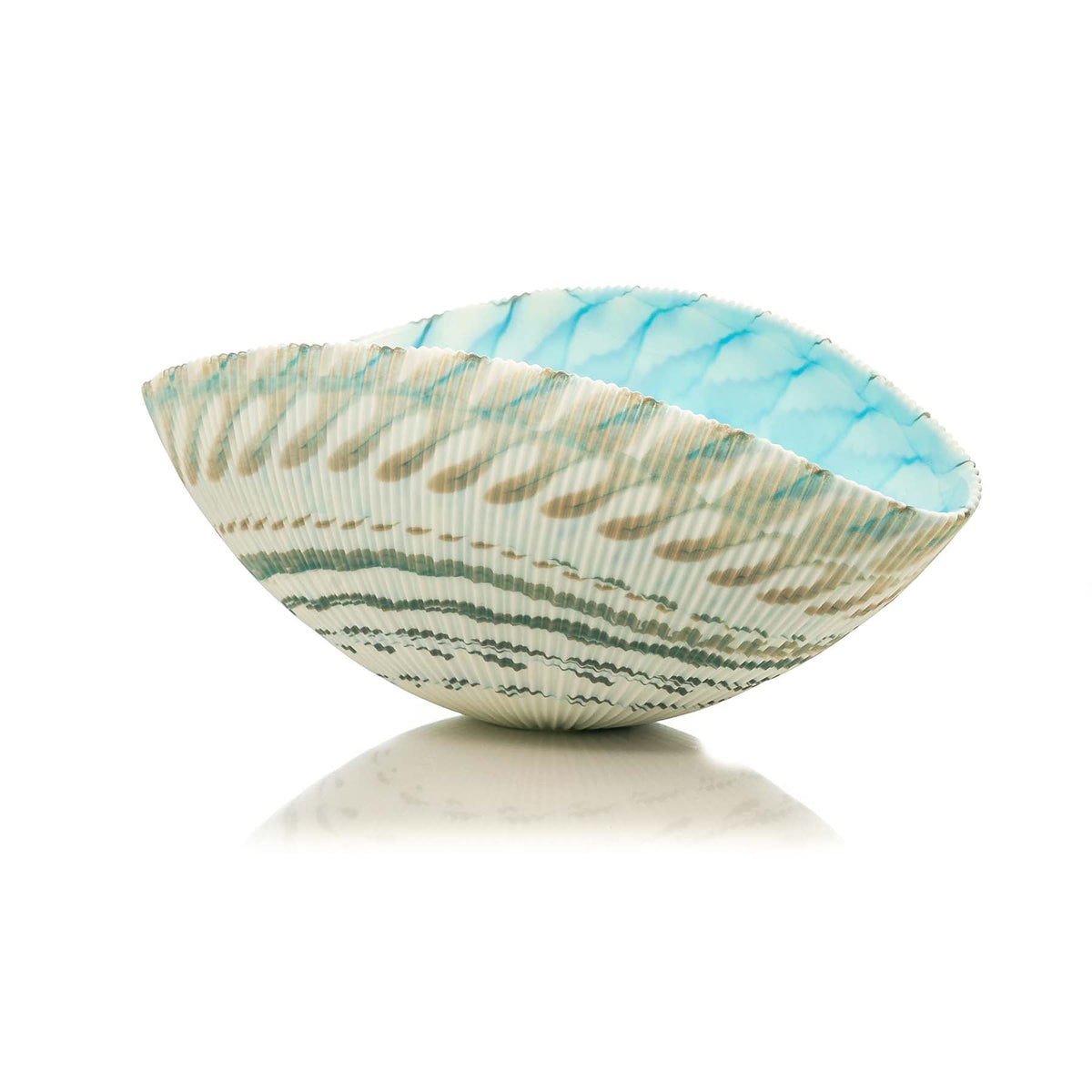 Turquoise tranquillity glass shell - Glass of Murano