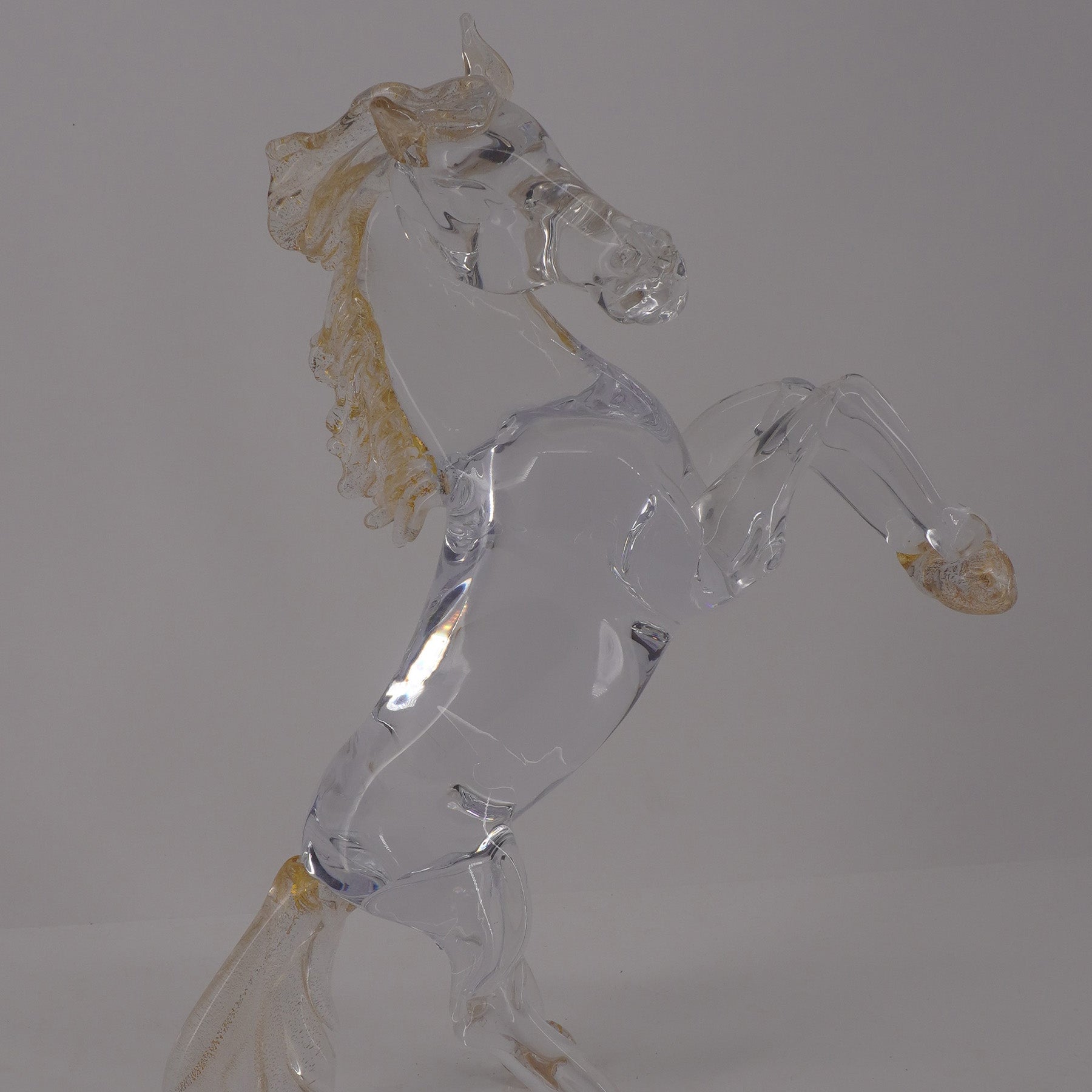 The Rearing cavalry - Glass horse sculpture - Glass of Murano