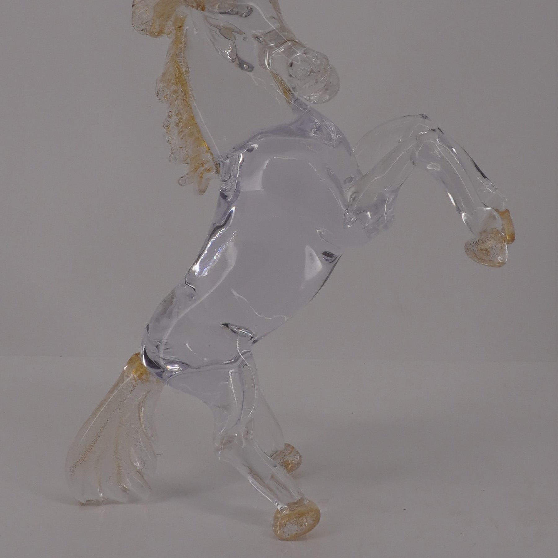 The Rearing cavalry - Glass horse sculpture - Glass of Murano