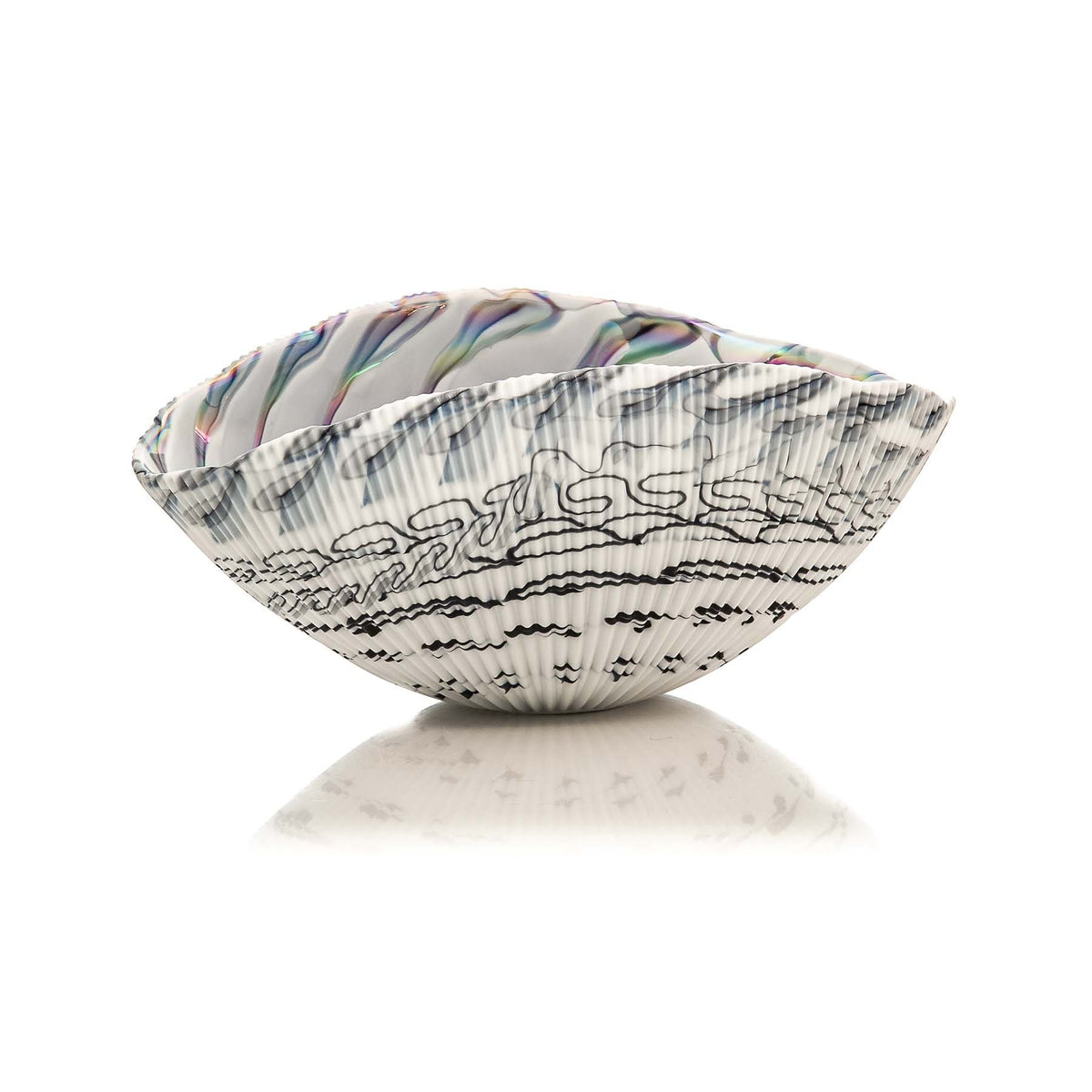 Winters frost glass bowl - Shell collection - Glass of Murano