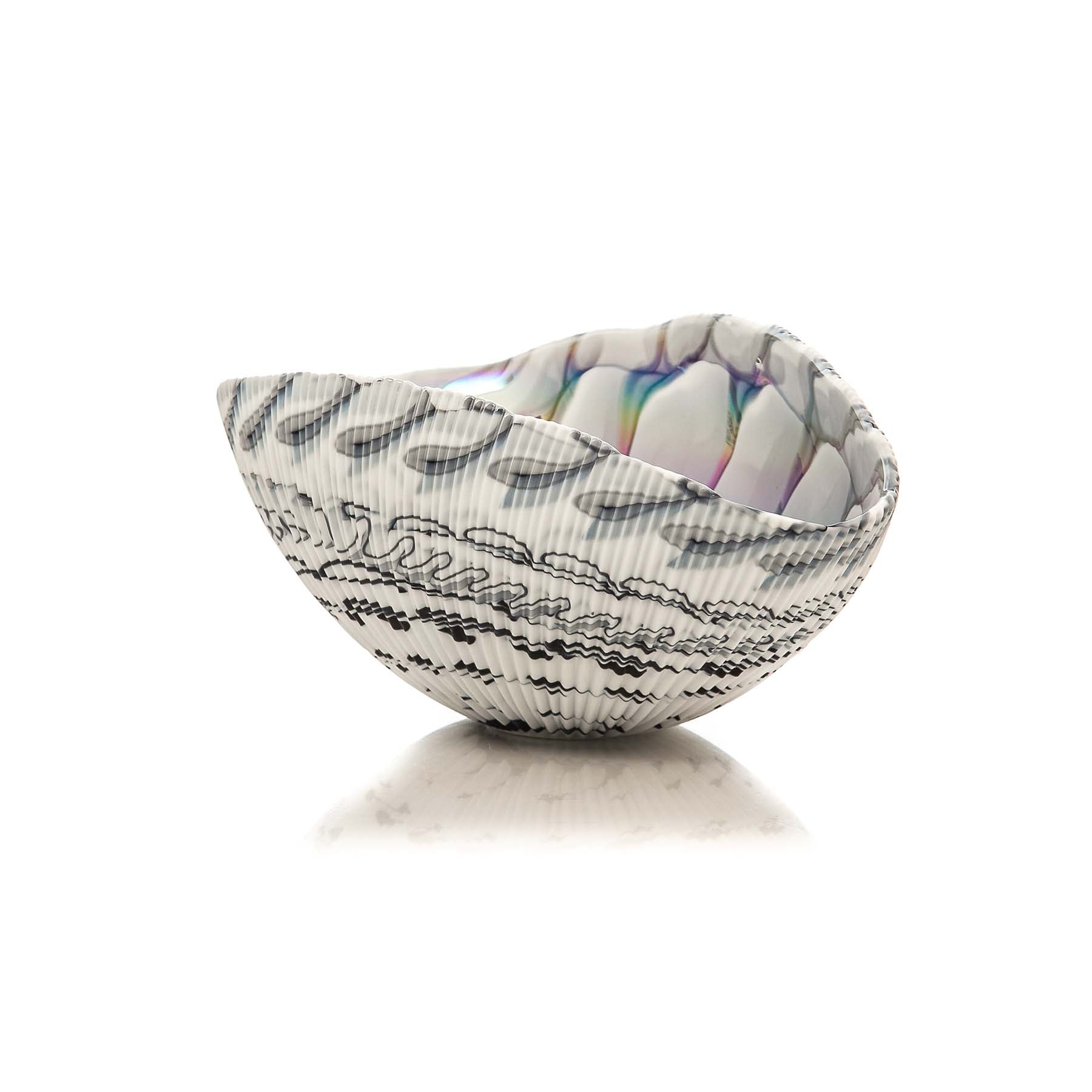 Winters frost glass bowl - Shell collection - Glass of Murano