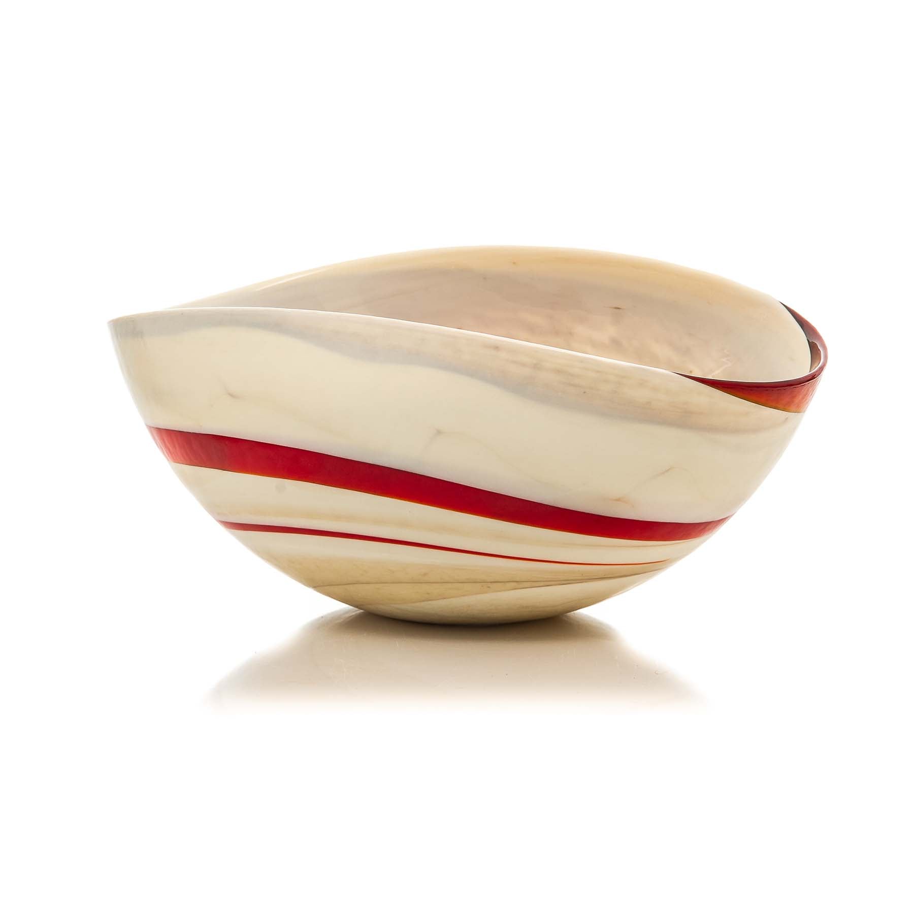 The Red collection - Folded Glass Bowl - Glass of Murano