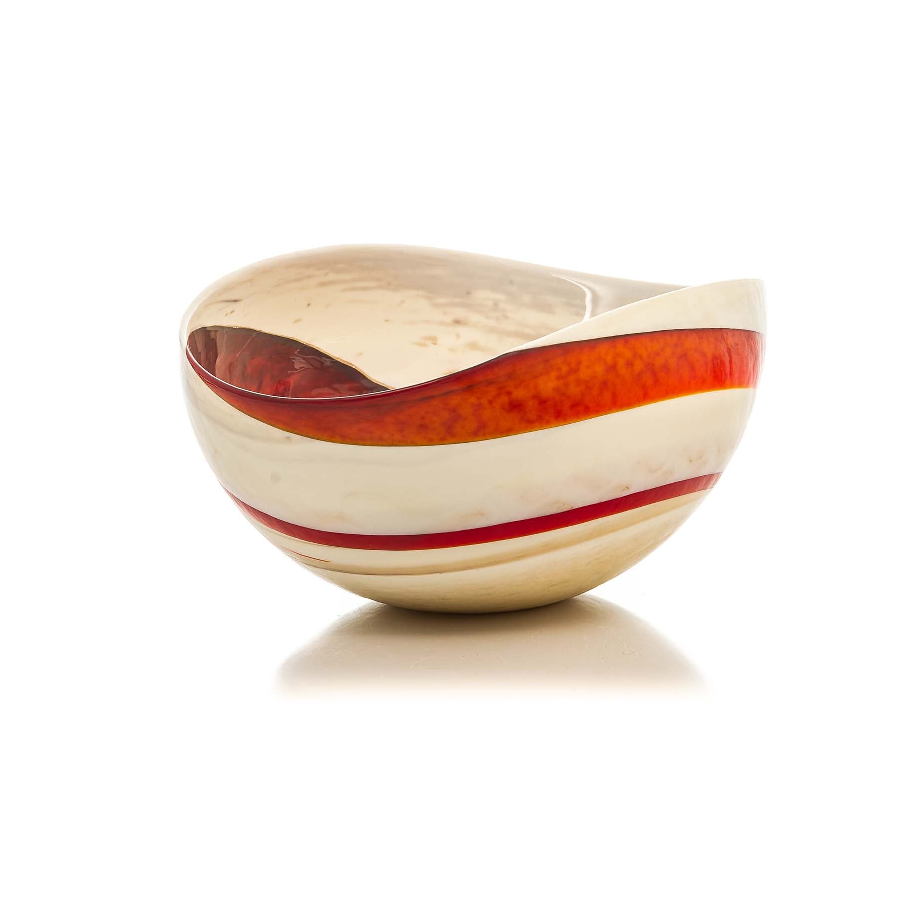 The Red collection - Folded Glass Bowl - Glass of Murano