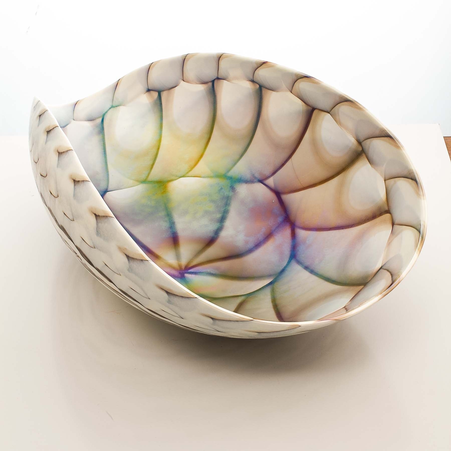 Caribbean Elliptical Folded Bowl - Glass of Murano