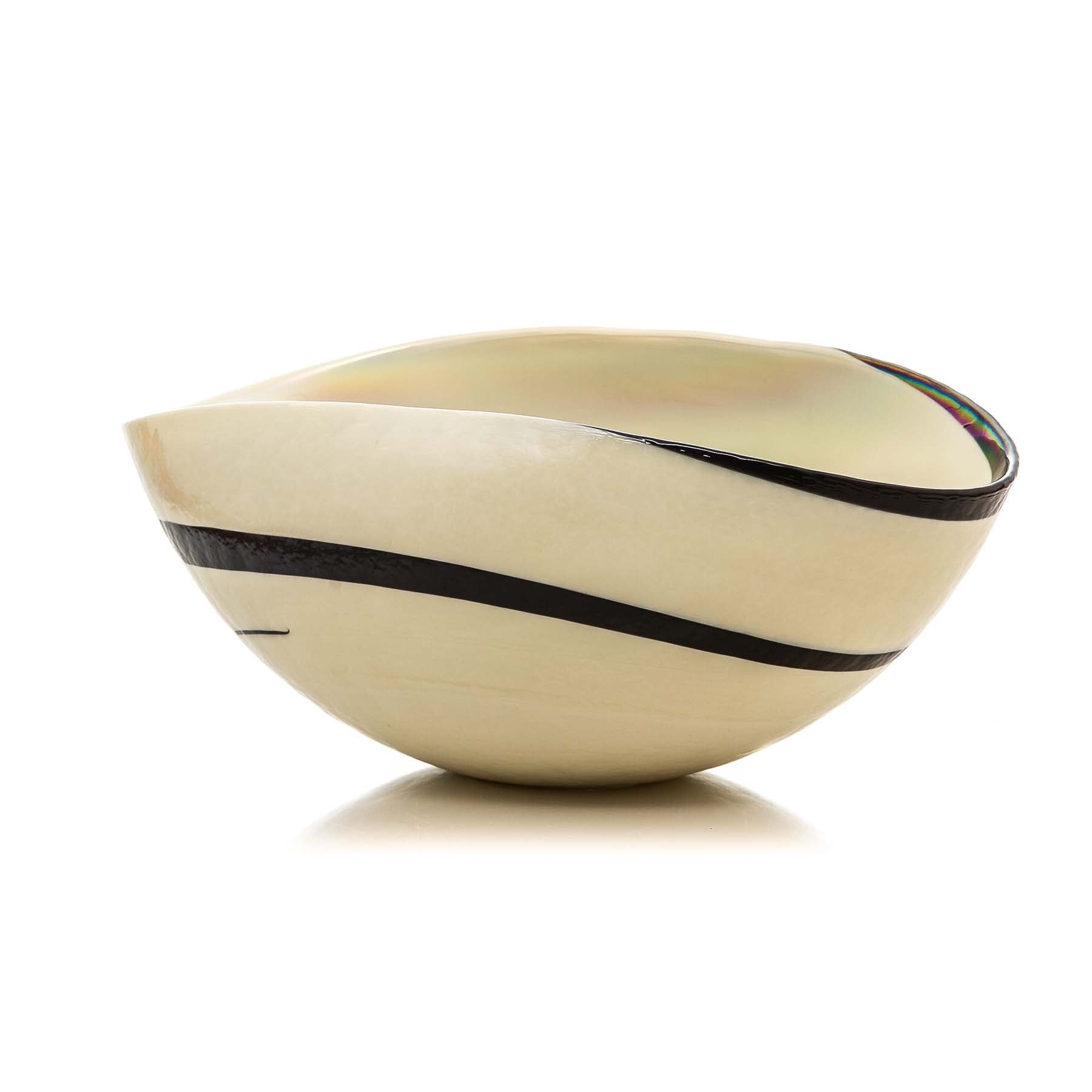 The Black Symphony - Folded glass bowl - Glass of Murano