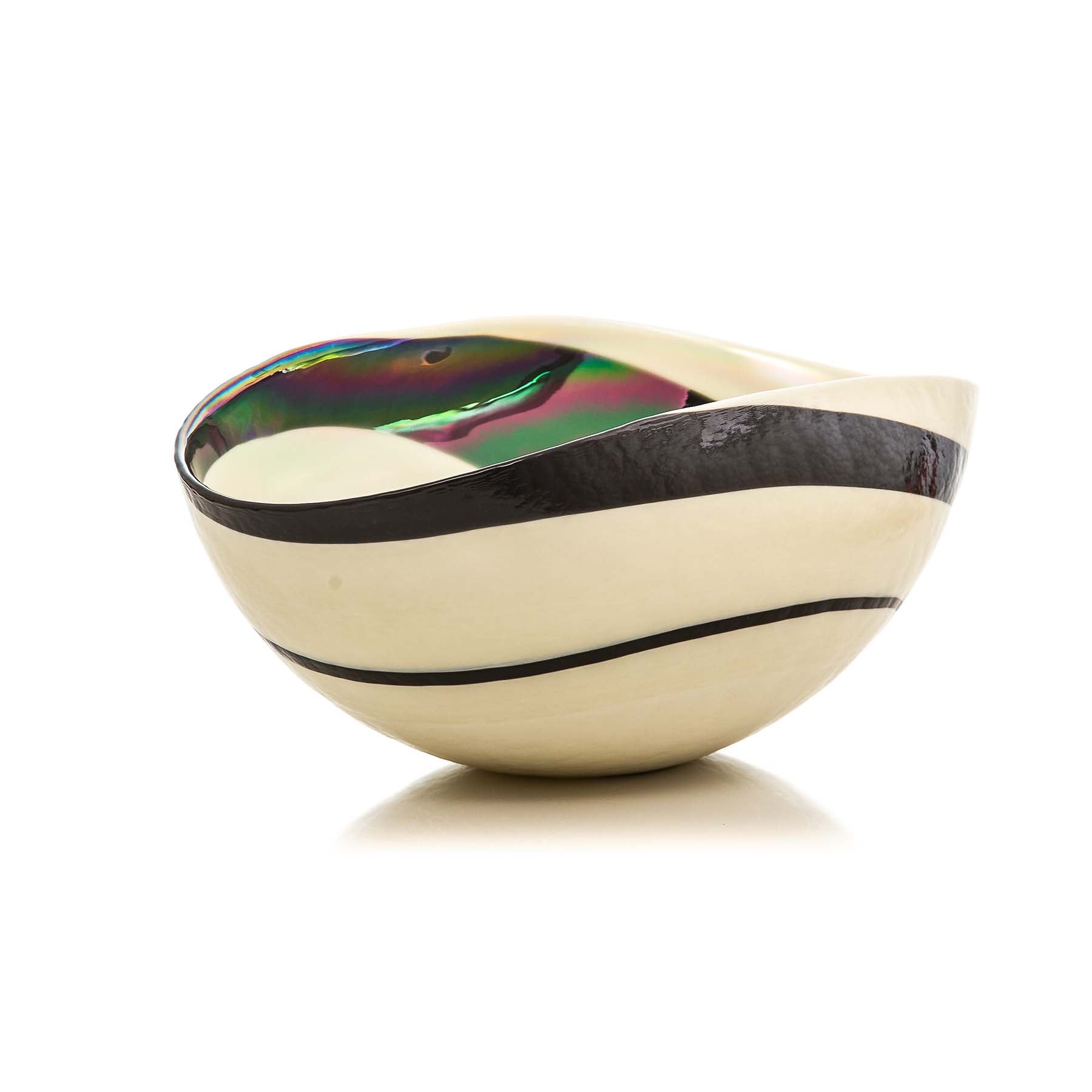 The Black Symphony - Folded glass bowl - Glass of Murano