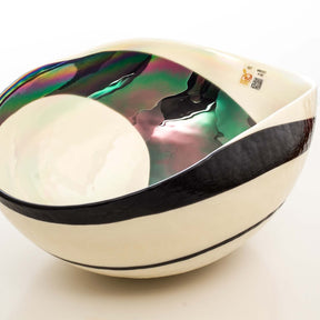 The Black Symphony - Folded glass bowl - Glass of Murano