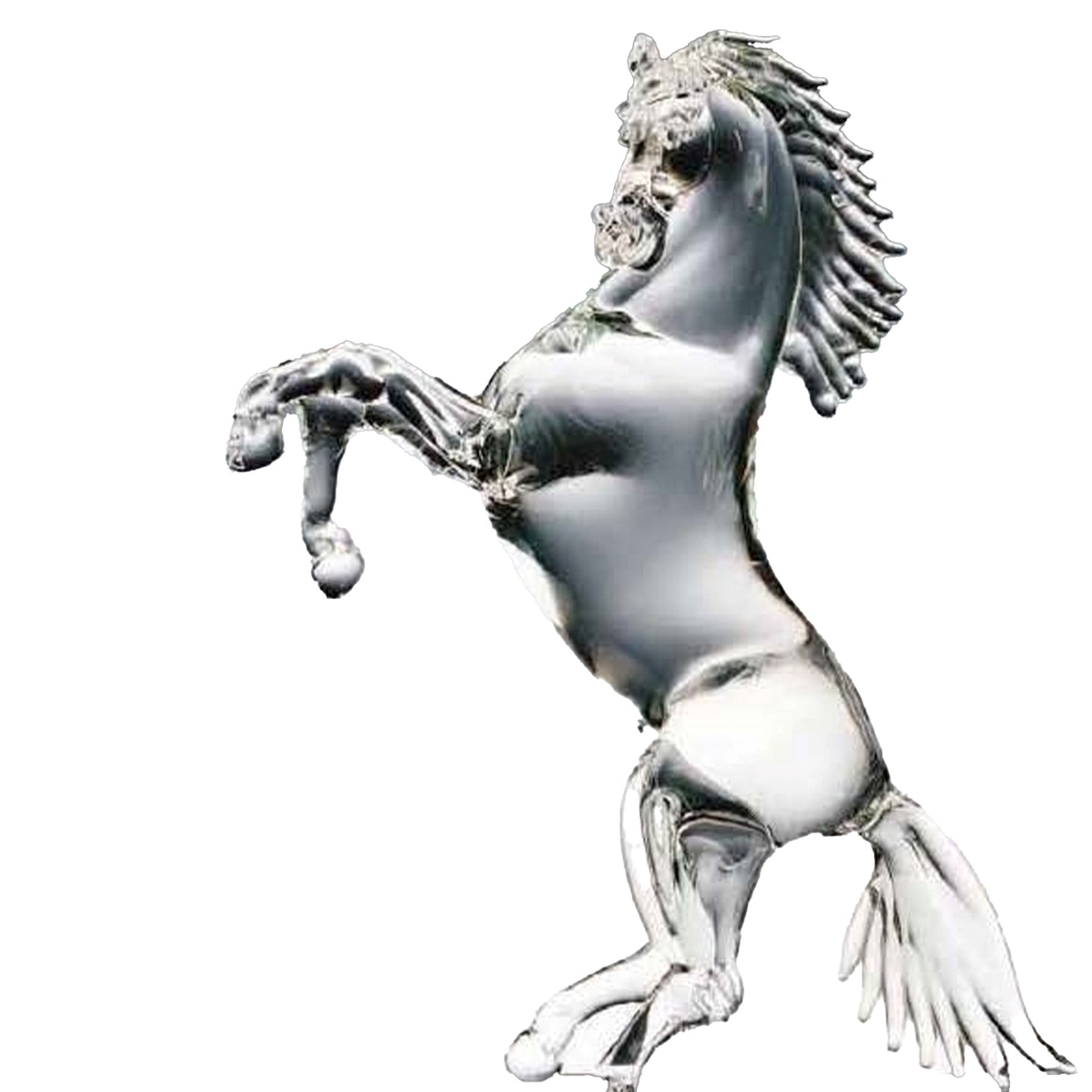 The Rearing cavalry - Glass horse sculpture - Glass of Murano