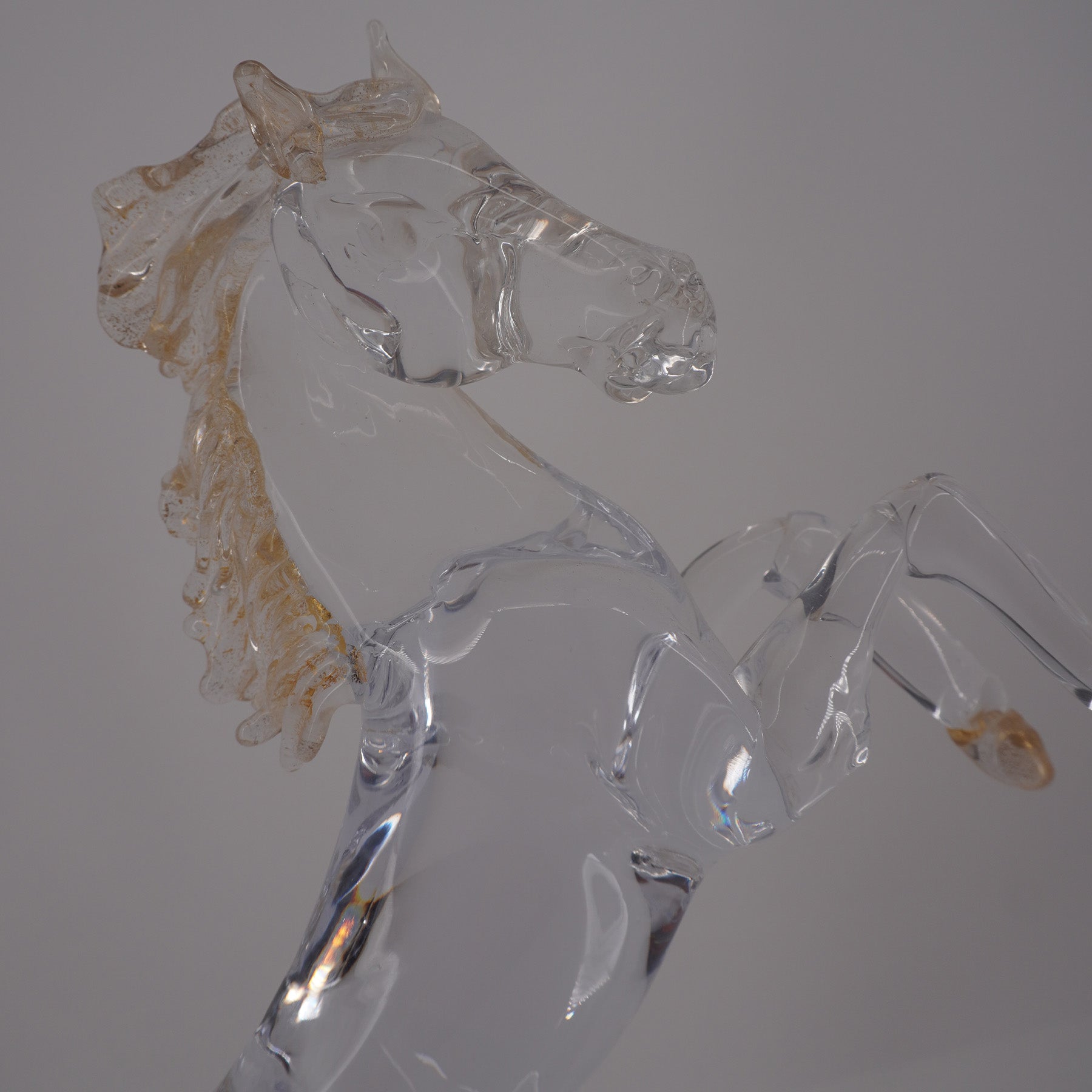 The Rearing cavalry - Glass horse sculpture - Glass of Murano