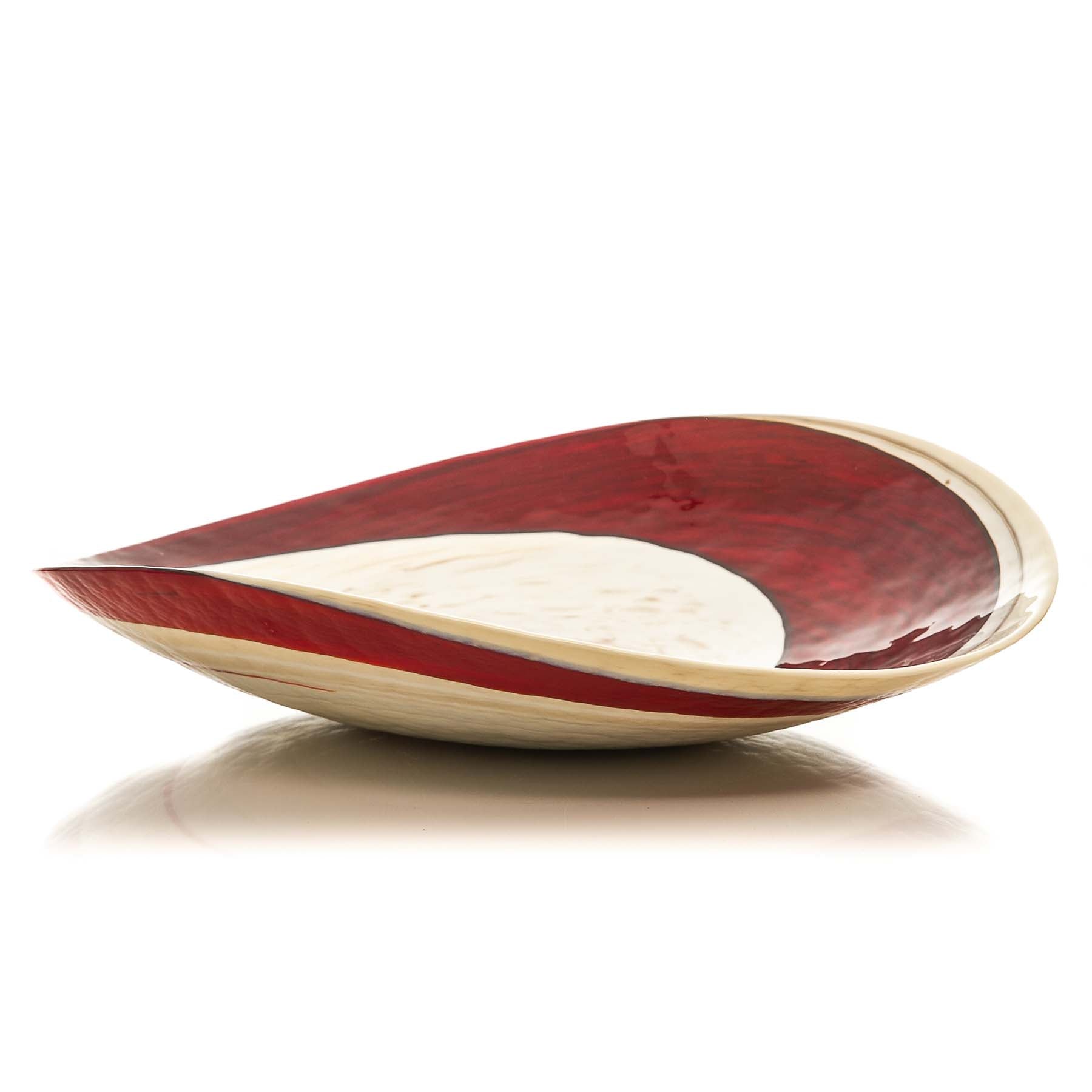 The Red collection - Folded Glass Plate - Glass of Murano