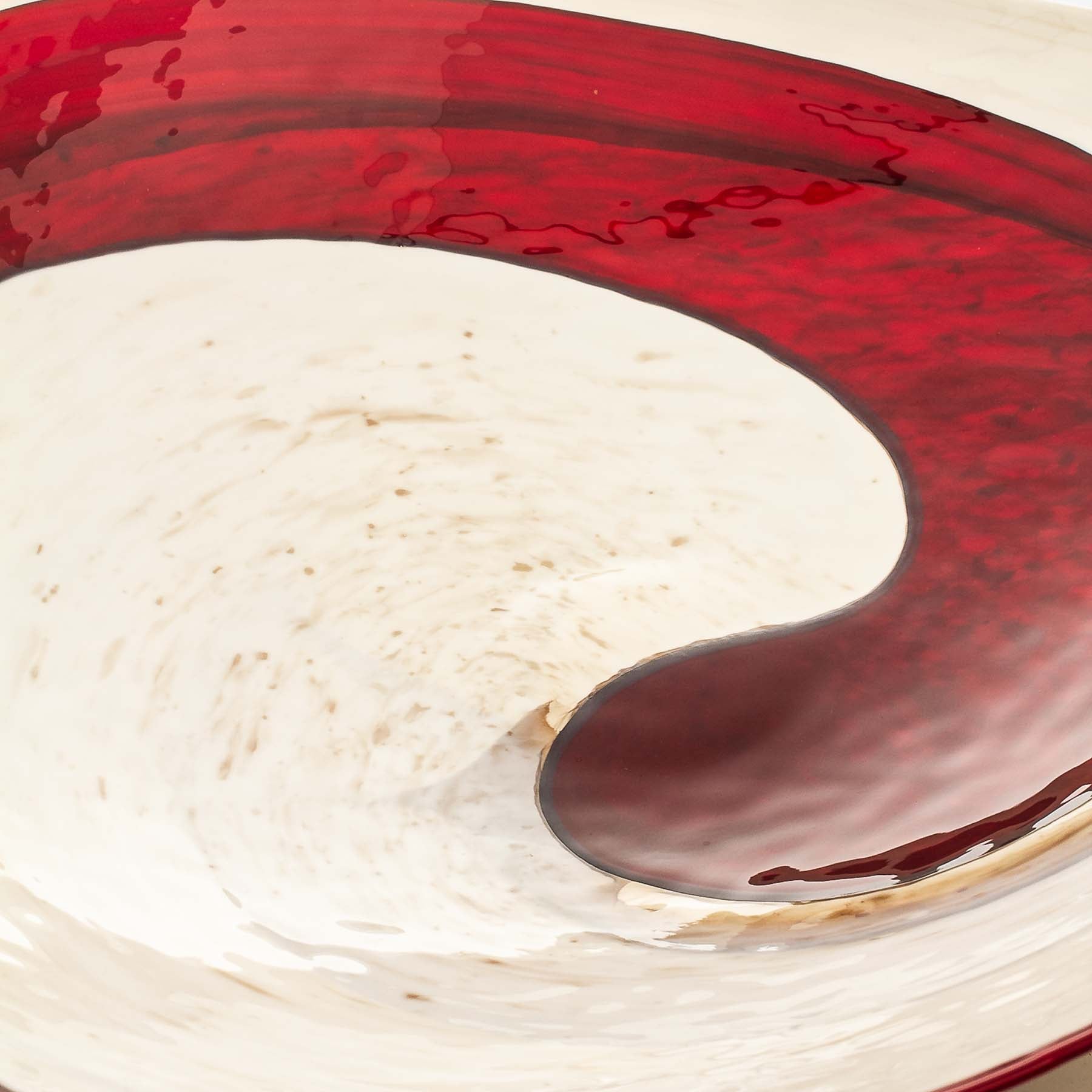 The Red collection - Folded Glass Plate - Glass of Murano