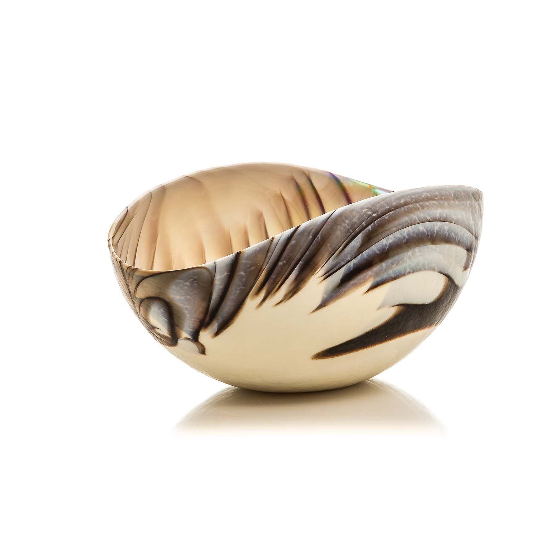 Filigrana Marrone - Glass Folded Bowl - Glass of Murano