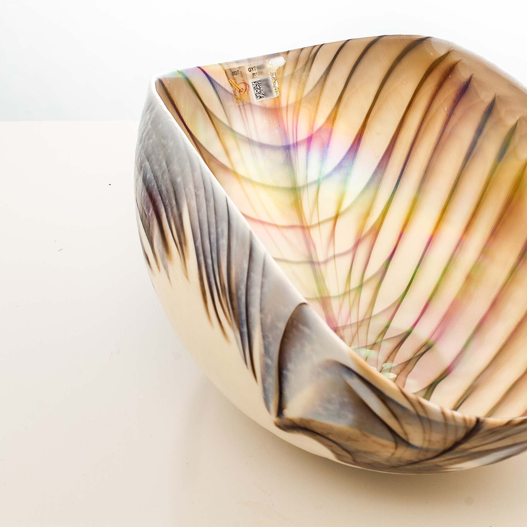 Filigrana Marrone - Glass Folded Bowl - Glass of Murano